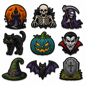 Custom Halloween Patches | Embroidered Halloween Patches | <b>Iron</b> <b>On</b> Halloween Badges | Wholesale Custom Patches - Product Image 6