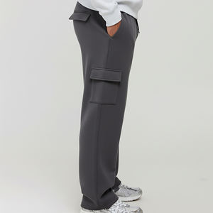 Men's Casual Canvas Heavyweight Straight Fit Mid Waist Drawstring Closure 100% Cotton Breathable Eco-Friendly Pants - Product Image 2