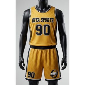 Ensemble uniforme de lacrosse pour hommes, jaune et noir, en polyester léger, maillot et short de sport pour entraînement d'équipe et matchs athlétiques - Product Image 6