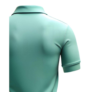 Polo de Punto de Manga Corta para Hombre, Color Sólido, Estilo Casual, Corte Regular, Verde - Product Image 3