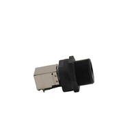 Connecteur Ethernet Cat5e RJ45 blindé IP67 étanche industriel à montage sur panneau avec filetage, 1 Gbit/s, câble surmoulé installable sur site