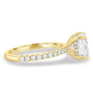 Anillo de compromiso AFAR Jewels de plata de ley chapado en oro con moissanita de corte cojín y halo, para fiestas y bodas, engaste de púas - Product Image 1