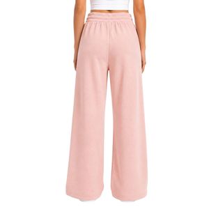 <b>Light</b> Pink Wide Leg Sweatpants Women Elastic Waist Loose Fit Cotton Fleece <b>Trousers</b> Oversized Lounge Pants Casual Streetwear - Product Image 2