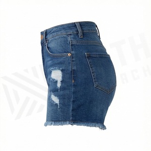 Shorts en jean amples pour femmes, style décontracté, en coton, tailles personnalisées, prix de gros, couleur sur mesure - Product Image 3