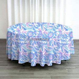 Christmas <b>Round</b> <b>Tablecloth</b> Floral Design Table Cloth Handmade Table Cover Block Print <b>Tablecloth</b> Table Cloth - Product Image 2