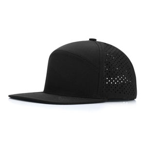 Gorra de béisbol trucker personalizada impermeable de mezclilla para hombre, gorra de golf de 6 paneles, lavada, deportiva, con perforaciones cortadas a láser - Product Image 3