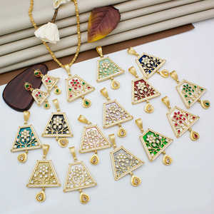 Ensemble de bijoux en plaqué or avec pendentif en pierre de cristal et chaîne élégante - Product Image 1