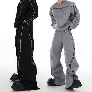Conjunto de Sudadera y Pantalones Deportivos Personalizados para Hombre, Corte Regular, con Cuello Alto, Traje Deportivo Informal de Dos Piezas para Adolescentes - Product Image 1