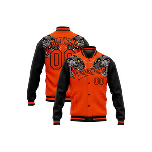 Chaqueta Varsity Marrón Personalizada para Hombre, Impresión por Transferencia de Calor, Nombre del Equipo, Número, Diseño Frontal y Trasero, Ropa Casual de Otoño - Product Image 5
