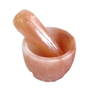 Mortier et pilon en sel de l'Himalaya sculpté sur mesure, style coquille d'œuf, imitation antique, artisanat naturel de haute qualité, pour décoration intérieure OEM 2026 - Product Image 4