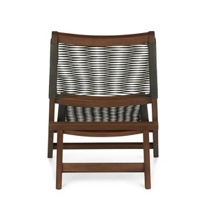 Silla Plegable para Exteriores con Estructura de Madera de Teca Sólida y Cuerda Tejida para Patio - Product Image 6
