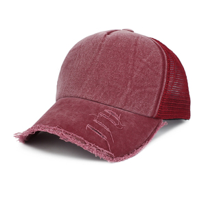 New Low Profile Acid Wash <b>Men</b> Distressed Trucker Hat Custom Mesh <b>Baseball</b> <b>Cap</b> for Women Casual Street Wear With new Designs - Product Image 4