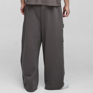 2026 <b>Men's</b> European Design 100% Cotton Trousers <b>Loose</b> Fit Elastic Waist Mid Weight Flat Front Eco-Friendly Casual <b>Joggers</b> - Product Image 2