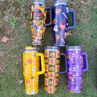 Vente en gros Cadeaux d'Halloween : Gobelet isotherme en acier inoxydable 40oz, sans BPA, avec motifs Fantômes et Citrouilles, pour café et boissons