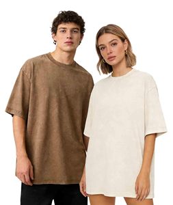 เสื้อยืดแขนสั้นทรงใหญ่ สีพื้น ผ้าถักเนื้อหนา คอกลม สำหรับผู้ชาย สไตล์ลำลอง - Product Image 5