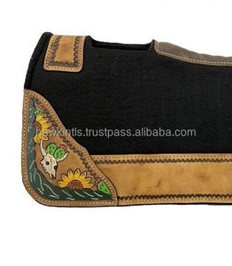 Selle de cheval western de qualité supérieure, conçue sur mesure, coussin en feutre de laine avec patch en cuir - Product Image 2