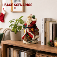 Figurines de Noël personnalisées en résine, peintes à la main, avec lanterne et arbre, pour décoration de table de fêtes, fournisseur OEM ODM en gros