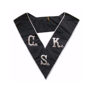 ปลอกคอพิธีกรรมสีดำ CKS ผ้าซาตินสีดำขอบสีเทา สำหรับพิธีกรรมสก็อตแลนด์ ระดับ 30 องศา ปลอกคอพิธีกรรมสีดำคุณภาพพรีเมียม สำหรับพิธีกรรมเมสัน คุณภาพส่งออก - Product Image 1