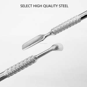 Empujador de Cutículas Profesional de Acero Inoxidable 420, Doble Punta, Reutilizable, Personalizable OEM, para Manicura y Pedicura - Product Image 4