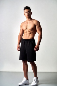 Shorts de basket-ball noirs pour hommes, respirants, à séchage rapide, vêtements de sport athlétiques, entraînement décontracté, coupe régulière - Product Image 1