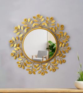 Hollywood Glam <b>Round</b> Brass <b>Wall</b> <b>Mirror</b> Decorative Sunburst Design Luxury Metal <b>Wall</b> <b>Mirror</b> for Living Room Entryway Bedroom Hall - Product Image 3