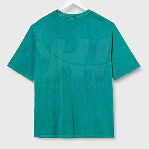 Camiseta de algodón premium con lavado ácido, tela suave al tacto y cuello redondo clásico para un uso diario cómodo. - Product Image 2