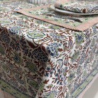 Nappe en coton à imprimé floral, rectangulaire, style chinois traditionnel, lavable, pour usage domestique, nappes carrées en coton