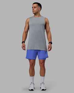 Shorts de sport pour hommes, couleur unie, taille mi-haute, élastique, séchage rapide, bleu, personnalisable avec poche, shorts flexibles, shorts de course, OEM ODM - Product Image 5