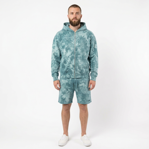 Custom <b>Men's</b> Pullover <b>Hoodie</b> <b>And</b> <b>Shorts</b> <b>Set</b> Brushed Fleece Two Piece Casual Outfit With Applique Branding Elastic Waist - Product Image 6