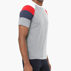 T-shirt Streetwear OEM en gros à empiècements, Nouveau design 2026, Vêtement décontracté, Col rond, T-shirt pour homme, Meilleures ventes, En vente - Product Image 6