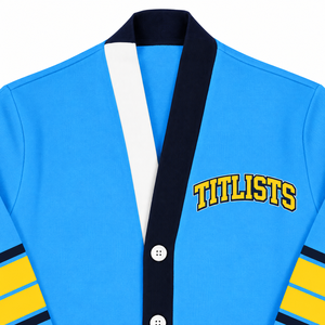 โลโก้ปักคุณภาพสูงบนเสื้อสเวตเตอร์คอวีสำหรับชมรม/สมาคม/โรงเรียน/วิทยาลัย/มหาวิทยาลัย  โลโก้บนเสื้อคาร์ดิแกน - Product Image 2