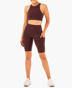 Ensemble de yoga 2 pièces Bond Custom, réversible, écologique, soutien-gorge de sport taille haute, pantalon de yoga évasé, chemisier enveloppant de ballet, tissu extensible - Product Image 3