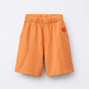 Conjunto de 2 Piezas de Sudadera y Pantalones Cortos Color Naranja, Cuello Redondo, Color Sólido, Ropa Casual de Punto - Product Image 2