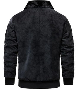 <b>Men</b>’s Winter Real Leather Suede <b>Shearling</b> Jacket Fleece Lined Warm Casual Outerwear <b>Coat</b> Jacket - Product Image 2