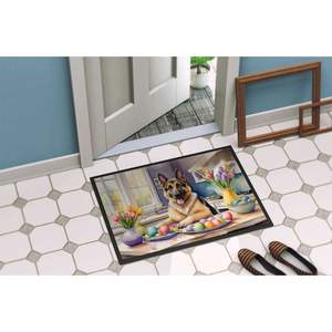 Nouveau extérieur et intérieur 18H X 27W antidérapant lavable Pile basse Pâques berger allemand paillasson pour entrée porte d'entrée décor - Product Image 4