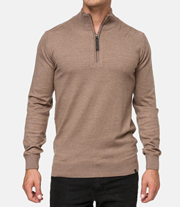 Sudadera de Forro Polar Grueso con Media Cremallera para Hombre, de Invierno, con Apliques Bordados, Teñido Liso, de Algodón y Felpa Francesa - Product Image 1