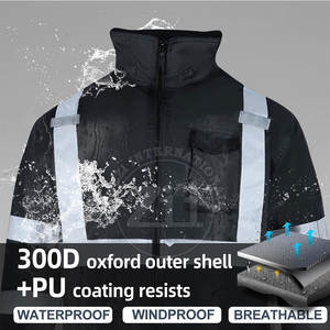 Vêtements de sécurité, veste softshell réfléchissante haute visibilité, classe 1 ANSI, imperméable, LED clignotante, logo personnalisé, haute qualité, séchage rapide - Product Image 6