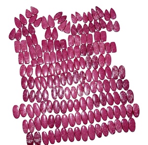 Par de thulita natural, cabujón suelto, proveedor de piedras preciosas India, precio al por mayor, par de thulita de alta calidad, fabricación de joyas de piedras preciosas - Product Image 1