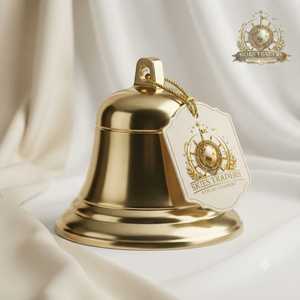 Ornement clochette en métal doré avec découpe étoile, boule de Noël à suspendre pour sapin, fourniture en gros pour la décoration artisanale des fêtes - Product Image 5