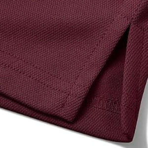 Polo de manga corta para hombre, color borgoña/rojo granate, con cuello con cremallera de un cuarto, dobladillo con abertura, transpirable, para uso casual, de negocios o de golf - Product Image 5