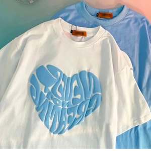 T-shirts pour hommes à manches courtes coupe classique, 100% coton respirant, logo personnalisé en relief, écologiques, vente en gros OEM - Product Image 1