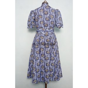 Robe maxi en coton fleuri imprimé numériquement à la main, belle et confortable, pour femme, décontractée, idéale pour les fêtes. - Product Image 6