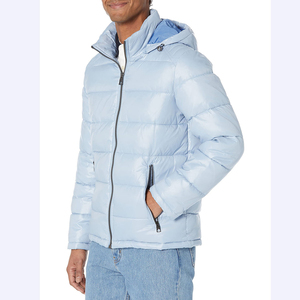 OEM Service New Arrival Casual Summer White Duck Parka Jacket Solid Color Hooded Puffer <b>Coat</b> <b>Zipper</b> Closure Breathable Canvas - Product Image 1