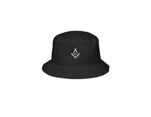 Sombrero de pescador Master Mason Blue Lodge - Sombrero de playa de algodón premium con diseño de brújula y compás plateados - Product Image 1