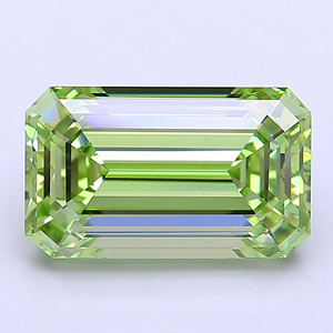 เพชรเพาะเลี้ยงทรงเอเมอรัลด์สีเขียวแฟนซีสำหรับทำเครื่องประดับ - Product Image 2