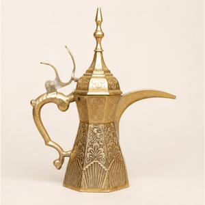 Cafetera Dallah Árabe Hecha a Mano en Latón, Diseño Tradicional de Lujo de Oriente Medio para Regalo de Ramadán y Eid, Tetera Árabe - Product Image 5