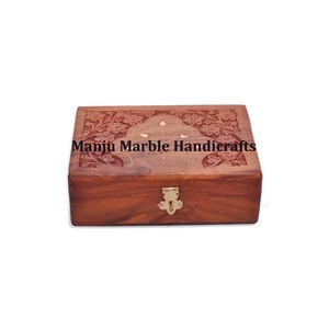 Caja de madera Natural pura de colección Premium con estilo antiguo con material de resina, trabajo de incrustaciones de nácar para caja de regalo de fragancia - Product Image 3