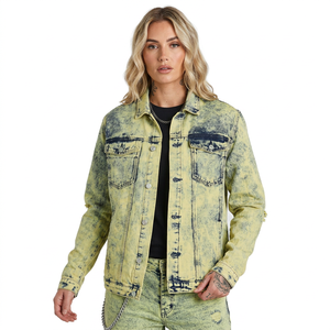 Men's Washed Denim <b>Jacket</b> With Turn-down Collar Regular Fit Casual Style Button Closure Solid Color Cotton Material Autumn Wear - Product Image 3