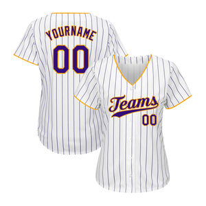 Jersey de Béisbol Personalizado Premium Blanco y Morado, Ropa Deportiva Auténtica, 100% Poliéster, Secado Rápido, Transpirable - Product Image 2