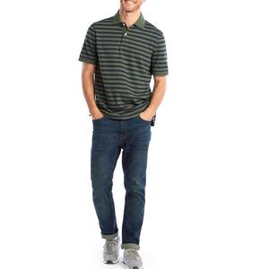 Polo homme en maille multi-panneaux vert olive, look classique, prix abordable, haute qualité, polo homme personnalisé - Product Image 3